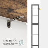 SONGMICS Over-The-Toilet Storage, 3-Tier Bathroom Organizer Over Toilet with Adjustable Shelves, Hooks, Bamboo, Freestanding Space Saver Bathroom Shelves, Rustic Brown and Ink Black UBTS012B01 SONGMICS