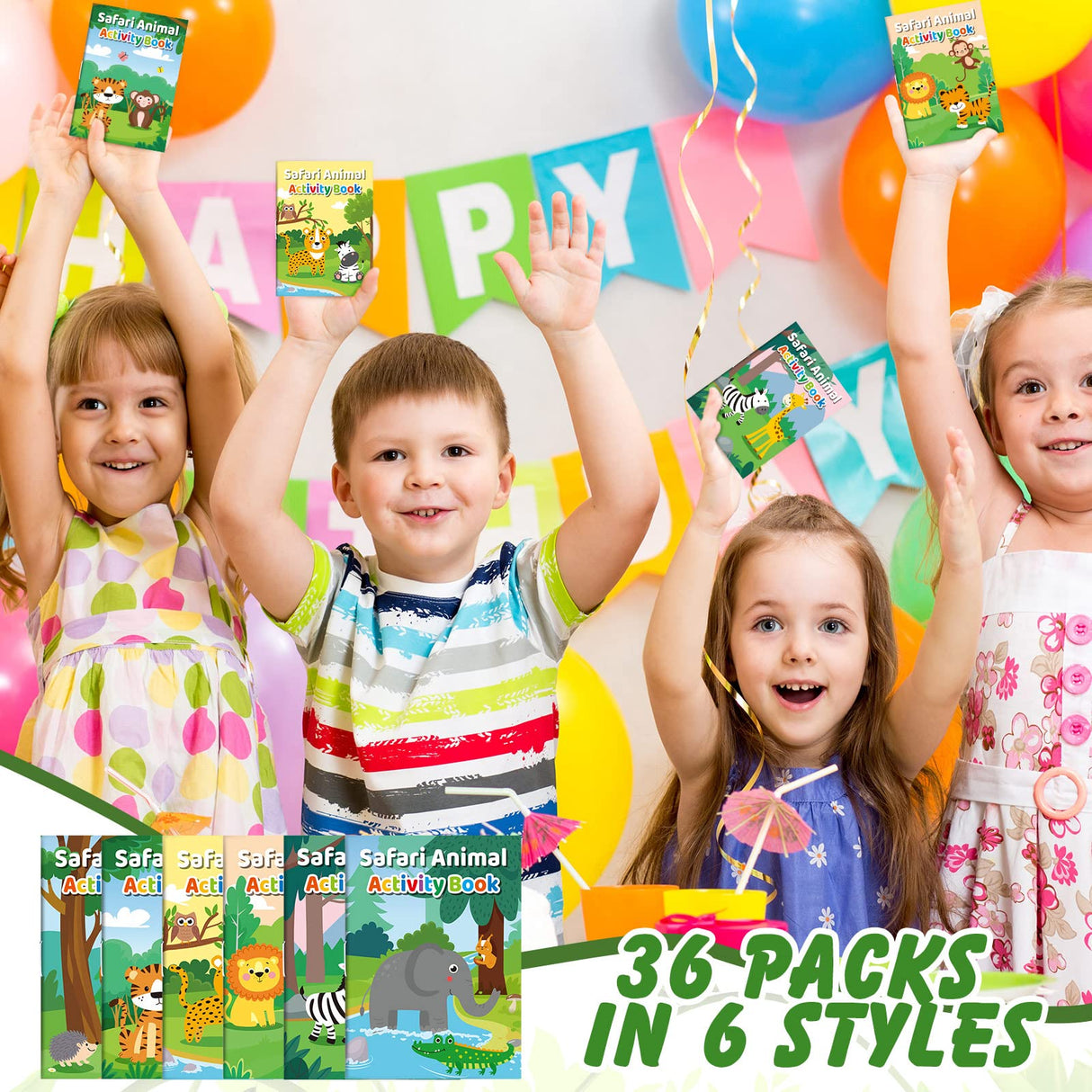 Sinmoe 36 Pcs Safari Animals Mini Activity Books for Kids Coloring Drawing Books Set with Lion Tiger Giraffe Patterns DIY Game Party Favors Fun Classroom Gifts Goody Filler Teachers Daycare Prize Sinmoe