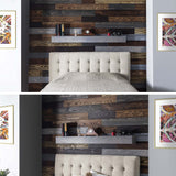 BoscoMondo 5.5 Inches Wide Barnwood Wall Planks, Rustic Solid Wood Panels, Accent Wall Decor - 48 Inches Long Panels, 12 Pack, 22 Sqr Ft, Variety Colors BoscoMondo