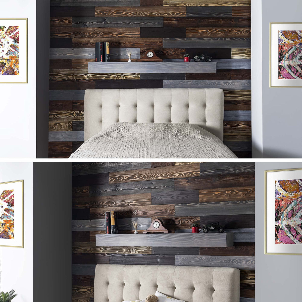 BoscoMondo Barnwood Wall Planks, Rustic Solid Wood Panels, Accent Wall Decor, 14 Square feet - 48" Long - 3.5" Wide Boards BoscoMondo