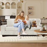 Czpalo 71.25" Chenille Sofa Couches for Living Room, 2 Seater Sofa with 2 Pillows, Small Modern Loveseat Couch for Small Spaces, Office. (Beige, 71.25 inches) Czpalo