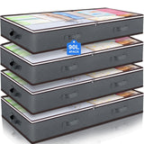 Budding Joy 90L Under Bed Storage Containers, Closet Organizers and Storage Bins, Foldable Underbed Storage Bags for Blankets, Towels, Comforter, Sweaters, Pillows, Linen Sheets, Wrapping Paper Budding Joy