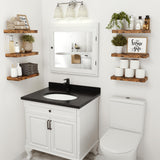 Bathroom Long Floating Shelves for Wall,Extra Deeper & Thicker Wall Mounted Storage Shelf for Living Room, Kitchen, Farmhouse,Wall Shelves with Invisible Brackets,Set of 2, Rustic Brown Vivelove