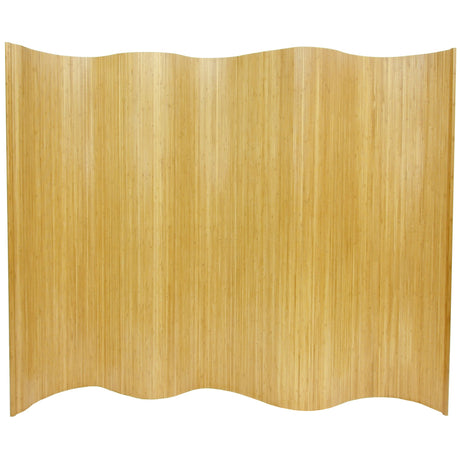 Oriental Furniture 6 ft. Tall Bamboo Wave Screen - Honey Red Lantern