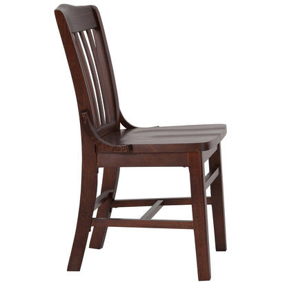 EMMA + OLIVER School House Back Walnut Wood Chair