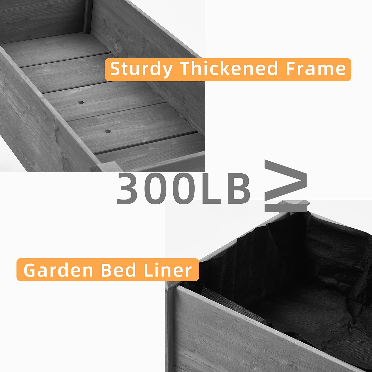 48x24x30 Raised Garden Bed with Legs, Elevated Wooden Planter Box for Outdoor Plants Outdoor