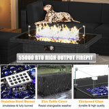 LayinSun 15 Piece Patio Furniture Set with Fire Pit Table, Outdoor Conversation Sets Wicker Rattan Sectional Sofa with Coffee Table LayinSun