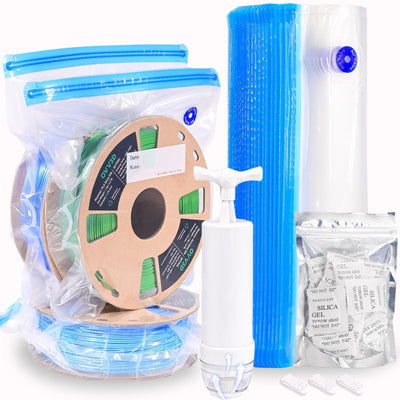 Plus Size 32x34cm OVV3D Filament Storage Bags 44pcs, 3D Printer Filament Storage 20 Bags Vacuum Sealed Kit with 20 Desiccants, Perfect for 3D Filament Storage or Using After Filament Dryer Box