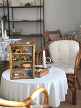 WANLIAN Large Shadow Box with Shelves, 11x16 Wooden Shadow Box Display Cabinet with Acrylic Window, 3 Removable Shelves and Linen Back, for Displaying Photo Souvenir Collection(Carbonized) WANLIAN