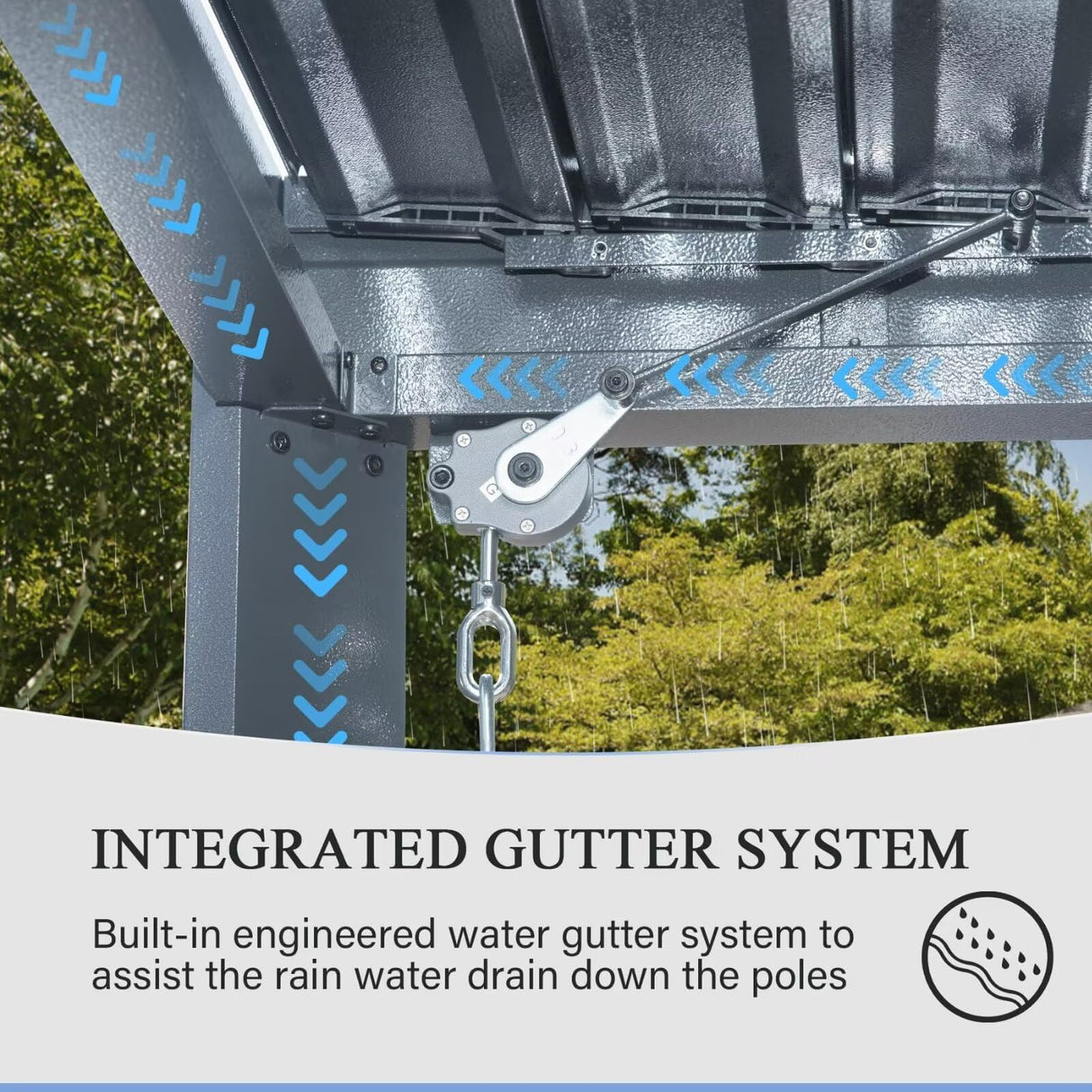 Domi Outdoor Louvered Pergola 10x20FT with Adjustable Steel Roof, Outdoor Aluminum Frame Rainproof Pergola for Backyard, Garden and Lawn,Dark Gray domi outdoor living