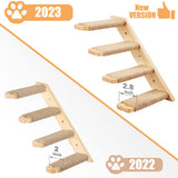 PELUOMOZ Cat Climbing Shelves Wall Mounted 2PCS Four Steps Reversible Left & Right Direction, Cat Shelf Stairway for Wall with Jute Scratching Ladder Shelves Pet Furniture for Perch Sleeping PELUOMOZ