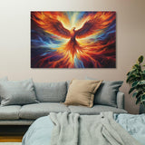 QEOPGNE Fire Bird Phoenix Rising Wall Art Fantasy Phoenix Poster Canvas Art Prints for Bedroom Office Living Room Pictures Paintings Cool Phoenix Wall Decor for Mens Women Unframed 12x18inch(30x45cm) QEOPGNE