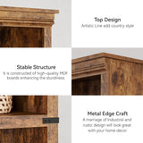 IDEALHOUSE 5 Tier Bookcase, Farmhouse Book Shelf with Storage, 71" Tall Book Case Wooden 5 Shelf Bookcase for Home Office, Living Room, Bed Room (Vintage, 67.4" H x 31.5" W x 12.8" D) IDEALHOUSE