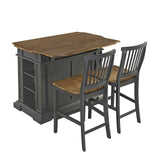 Homestyles Americana Gray Kitchen Island with Drop Leaf Breakfast Bar homestyles