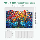 ALL4JIG 1500 Pieces Rotating Plastic Puzzle Board with 6 Sliding Drawers and Protective Cover, 360° Lazy Susan Design, 34.25"x26.38" Portable Spinning Puzzle Table for Adults, Ideal Gift for Mum ALL4JIG