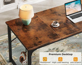 ODK Computer Desk Large Office Desk, 63 Inch Gaming Desk with Storage, Modern PC Desk Work Table with Headphone Hook for Home Office, Splice Board, Rustic Brown ODK