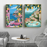 4Pack Paint by Numbers for Adult,Cityscape Paint by Numbers Kit for Adults Beginners,DIY Paint by Numbers Acrylic Paint CanvasPainting Kits Art,Home Wall Decor, 10X14 inch(Without Frame) APTDYIGL