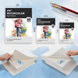 XWT 60 Sheets Watercolor Paper Bulk, 5.5x8.5in 140lb/300gsm, Cold Pressed Acid Free Natural White Textured Water Color Painting Art Supplies, Drawing Gift for Artists, Students, Kids XWT
