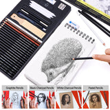 MARTCOLOR Drawing Sketching Pencils Set, 34 Pieces Pro Art Pencil Kit - Graphite Pencils (14B-4H), Charcoal Pencils, Charcoal Sticks, Artist Pencils for Beginners & Pro Artists MARTCOLOR