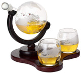 Verolux Whiskey Globe Decanter Set with 2 Glasses in Gift Box - Whiskey decanter for Liquor, Whiskey, Brandy, Gin, Rum, Tequila, Vodka, and Brandy - Home Bar Accessories for Men and Women Verolux