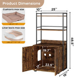 GAOMON Cat Litter Box Enclosure with Shelf Storage, 2-in-1 Hidden Cat Washroom Furniture, Indoor Cat Cabinet, Hidden Cat Box Enclosure with 3 Shelves and Door, Cat House for Most Litter Box, Brown GAOMON