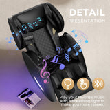 EXQUISLIFE Full Body Massage Chair with Zero Gravity, Massage Chair Recliner with Heating, Airbags, Foot Roller, Touch Screen, Bluetooth Speaker EXQUISLIFE