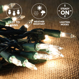 Joiedomi Clear Christmas Lights Outdoor, 200(2x100) Counts 45FT Christmas Tree Lights Indoor, Warm White String Lights, Green Wire Xmas Lights Decorations for Holiday Event Wedding Party Decor Joiedomi