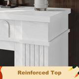 Electric Fireplace with Mantel - 44" Fireplace Mantel, Electric Fireplace TV Stand, Drawer Storage, Remote, 3D LED Flame, Adjustable Heat,Black SOLACE FURNITURE