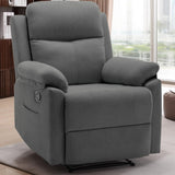 Korser Recliner Chair, Small Recliners for Small Spaces, Upholstered Manual Recliner with Side Pockets, Comfy Corduroy Chairs for Living Room, Bedroom, Reading, Grey Korser