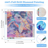Pink Turtle Diamond Art Kits for Adults, Animal Sea Turtle Diamond Painting for Beginners, Diamond Dot, Dimond Art Paintings Kit, Gem Painting Kit, Crafts for Adults Home Wall Decor Gifts (14x14inch) Rekxtmo
