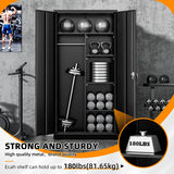 INTERGREAT Metal Wardrobe Closet, 72" Black Locking Storage Wardrobe Cabinet with Doors and Shelves, Tall Steel Clothes Storage for Office, Home, School, Gym INTERGREAT