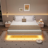 Hasuit King Size Floating Bed Frame with LED Lights - Metal Platform, Easy Assembly, No Box Spring Needed Hasuit