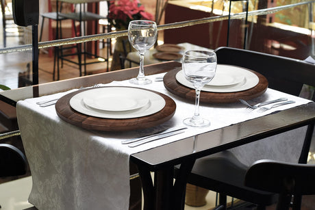 Alpha Living Home Farmhouse Wood Charger Plate,Wood Charger Plate Sets,Wood Chargers for Dinner Plates,Wood Placemats,Chargers for Dinner Plates,13 inch Wood Charger Plate - Pack of 2 - Walnut Alpha Living Home