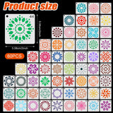60pcs Mandala Stencils, 2x2 Inch Reusable Mandala Stencils for Painting Mandala Dotting Stencils Crafts Drawing Templates for Rocks Wood Canvas Fabric Art Projects BOXOB