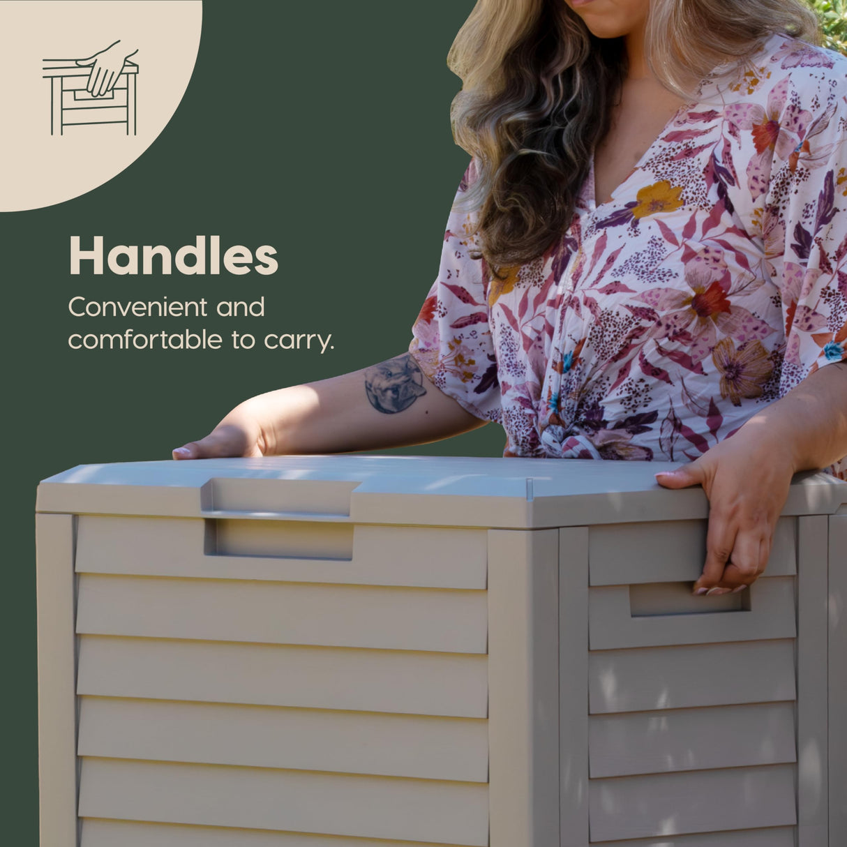 IRIS USA 35-Gallon Outdoor Deck Delivery Storage Box, Lockable & UV-Protected, Weather-Resistant Patio Storage for Cushions, Garden Tools & Packages, Waterproof Resin, Durable & Stylish Design - Beige IRIS