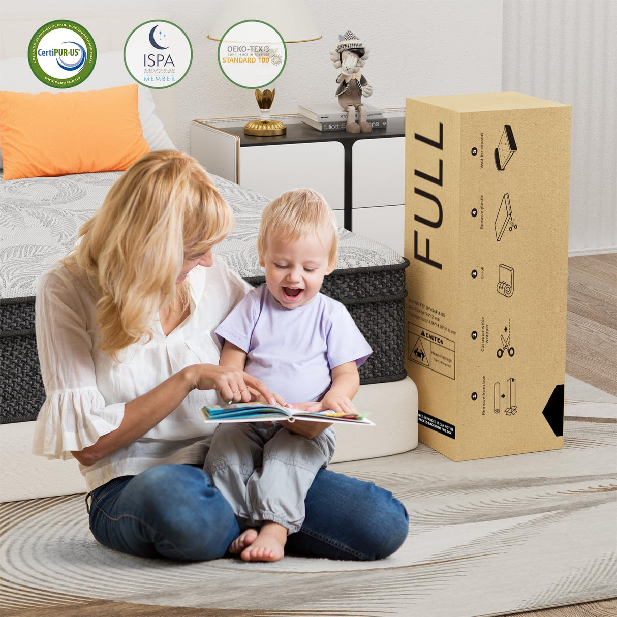 Yuewanshun Queen Mattress, 14 Inch Hybrid Queen Size Mattress in a Box with Gel Memory Foam, Medium Firm, Edge Support, Motion Isolation and CertiPUR-US, 60"*80"*14" Yuewanshun