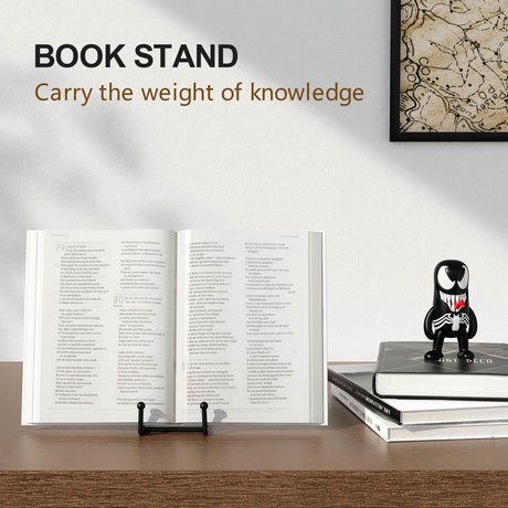 3 Pack 6 Inch Plate Stands for Display Picture - Vinyl Table Top Display, Decorative Metal Frame Holders for Book , Photo and Platter, Tabletop Art, Black 3 Packs HONGYUTAI