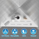 SZWQILIN Corner Shower Shelves, 10" White 304 Stainless Steel Recessed Shelf for Bathroom，Grout in Shelf with Hooks for Tiled Wall 2 Pack (White) SZWQILIN