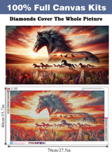 ijbnhd Large Diamond Painting, Horse Large Diamond Art Kits for Adults, Full Drill Round Big Diamond Painting, DIY Gem Art and Crafts for Home Wall Decor Gift 27.5 X 15.7inch ijbnhd