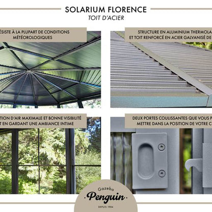 Gazebo Penguin Florence - Solarium 12x12 Metal Roof - WoodArtSupply