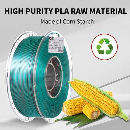 FOVFO PLA Filament 1.75mm, 3D Printer Filament Silk PLA Dual Color PLA Filament, PLA Filament, Color Change Every Inch Filament /-0.02mm, 1kg/2.2lb - WoodArtSupply