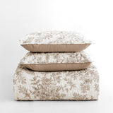 Wonderful Floral Cotton Quilt King Size Stitch Bedding Set, Taupe Lightweight Comforter Cabin Blanket Farmhouse Bedspread with Pillow Shams for All Season Wonderful