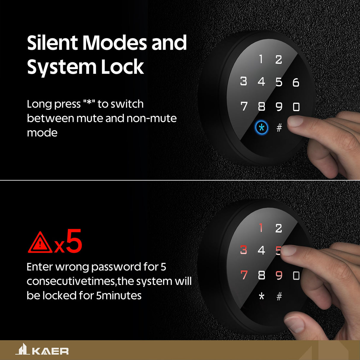 KAER 5 Gun Safe, Quick Access Gun Safe for Rifles and Pistols, Home Gun Rifle Safe with Separate Lock Box, Heavy Duty Large Gun Locker Cabinet with Hooks and Gun Rack for Shotguns, Assembled KAER