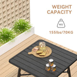 C-Hopetree 41" Counter Height Bar Table, Square Metal Pub Bistro Cocktail Table for Indoor Outdoor Use, Black C-Hopetree