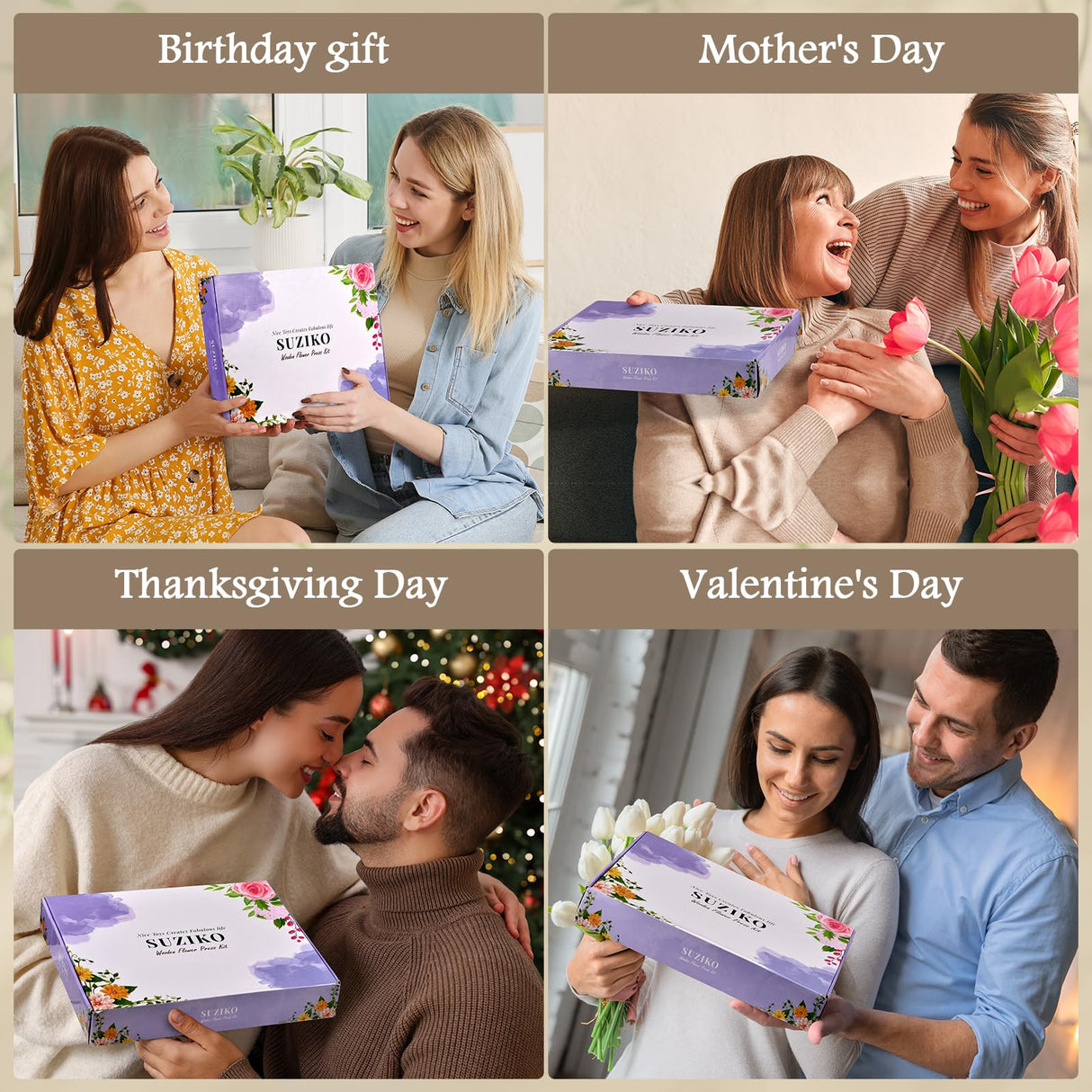 Suziko Large Flower Press Kit 10.8 x 6.9 inch for Adults Kids, Flower and Plant Preservation Kit, Arts and Crafts for Adults Leaf Press, Great Gift for Lovers Suziko