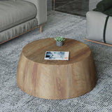 Maotifeys Rustic Drum Coffee Table for Living Room Round Center Table Modern Drum-Shape Wooden Cocktail Table for Home Office - Fully Assembled Maotifeys