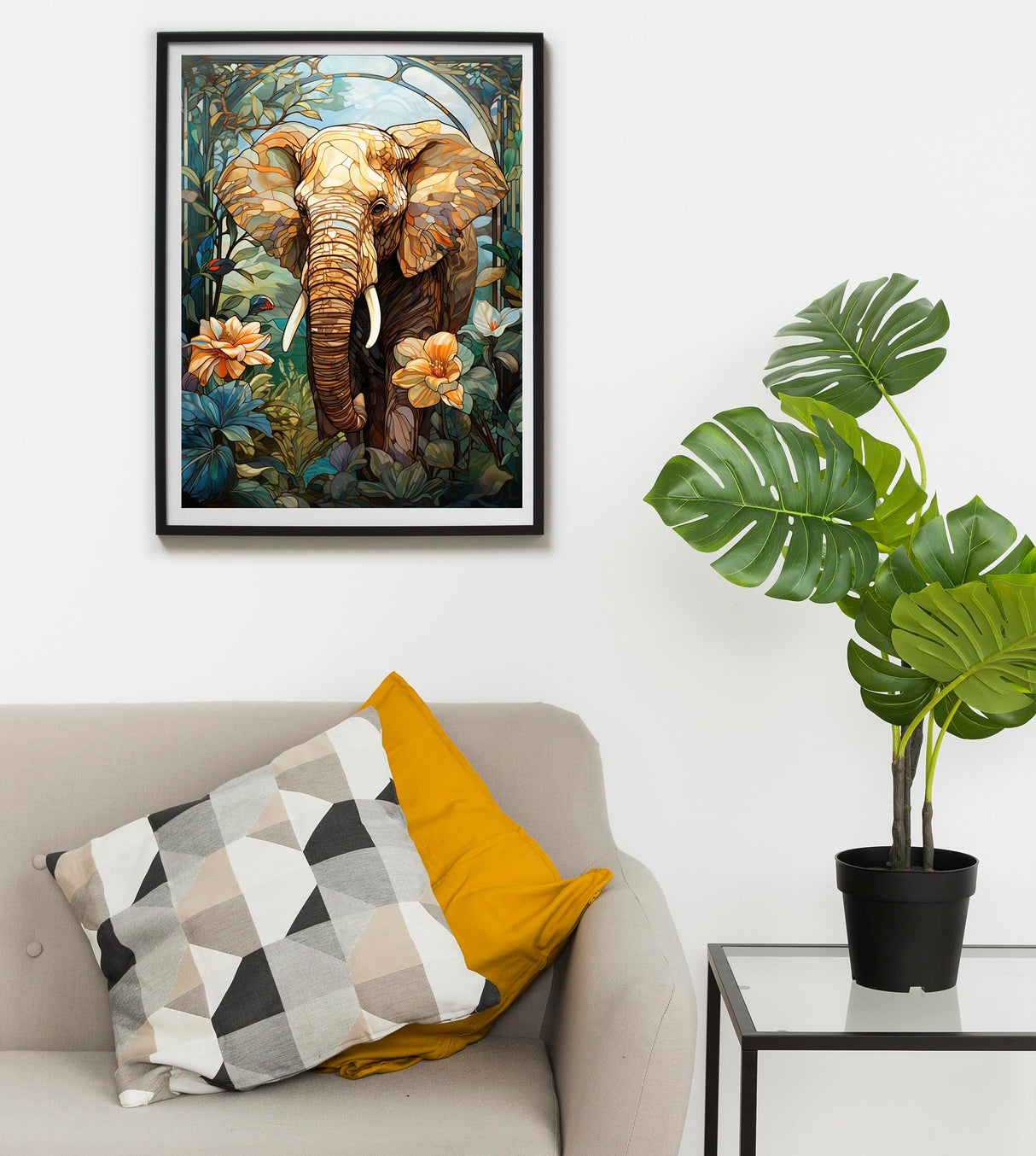 SKRYUIE Paint by Numbers Kit for Adults Beginner Elephant, Acrylic Flower Oil Painting by Numbers Kits with PaintBrushes Paintwork Art Crafts Canvas for Home Decor 16x20 inch / 40x50 cm SKRYUIE