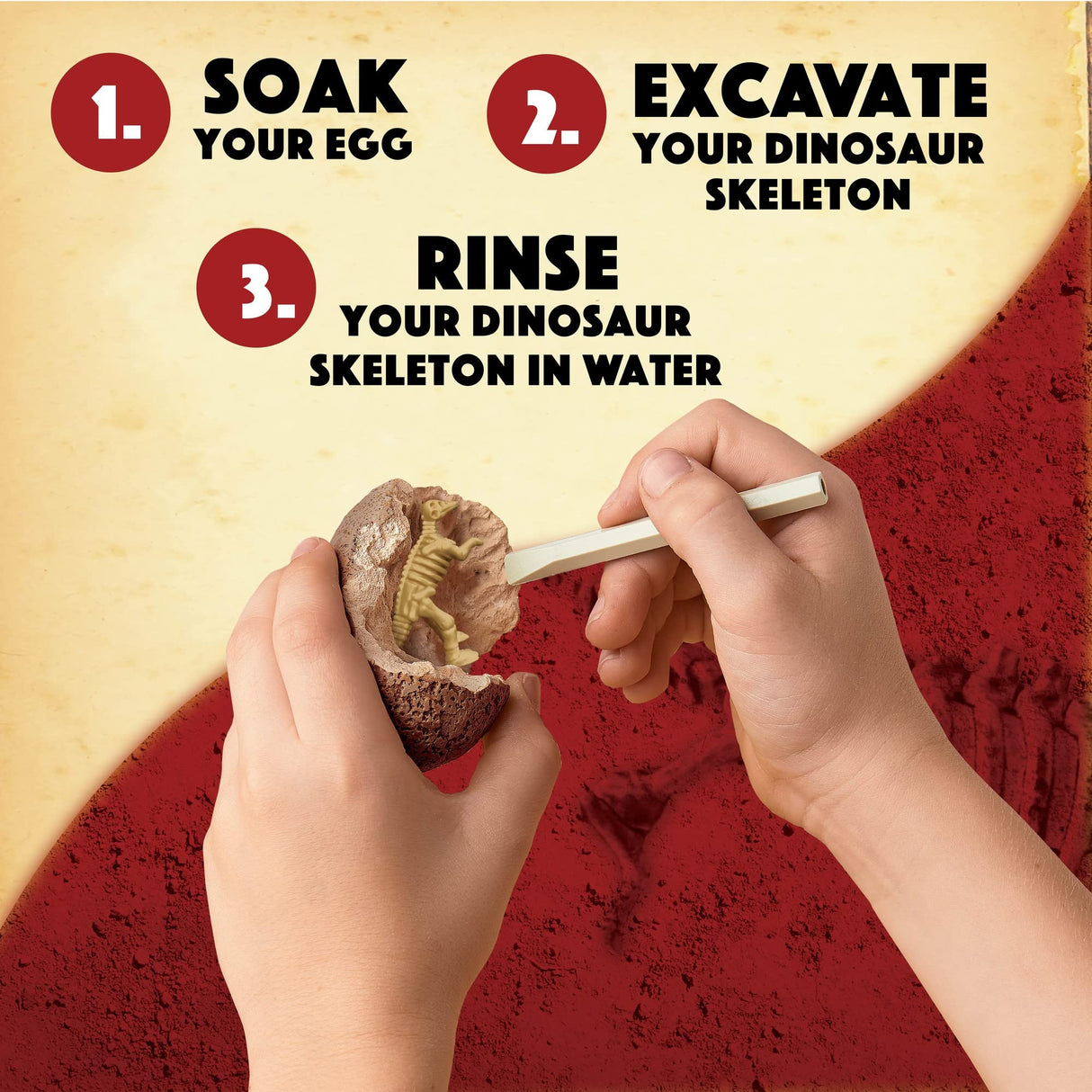 MindWare Dig It Up! Dinosaur Skeleton Eggs Excavation kit - Comes with 12 Clay Eggs, 12 Chisel Tools and 12 Instruction Sheets MindWare