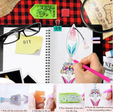 12 Pcs Diamond Painting Bookmarks,Butterflies Diamond Art Bookmarks with Crystal Pendant, Diamond Art Painting Kits for Beginners Adults DIY Art Craft Gifts Book Decors (Flowers) Bulerrylulu