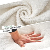 VanAcc Modern Sofa, 3 Seater Sofa with Curved Armrest, Extra Deep Sofa with Bridgewater Style, Comfy Sofa Couch for Living Room, Boucle White Couch VanAcc